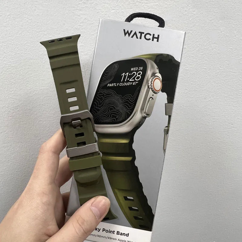 Silicone Strap Sports Bracelet Band for Apple Watch 1-2-3-4-5-6-7-8-9-10