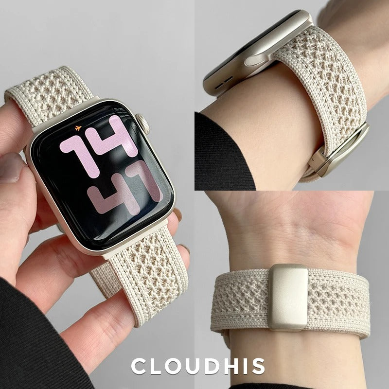Apple Watch Breathable Knit Nylon Braided Magnetic Buckle Strap – Lightweight, Comfortable & Stylish