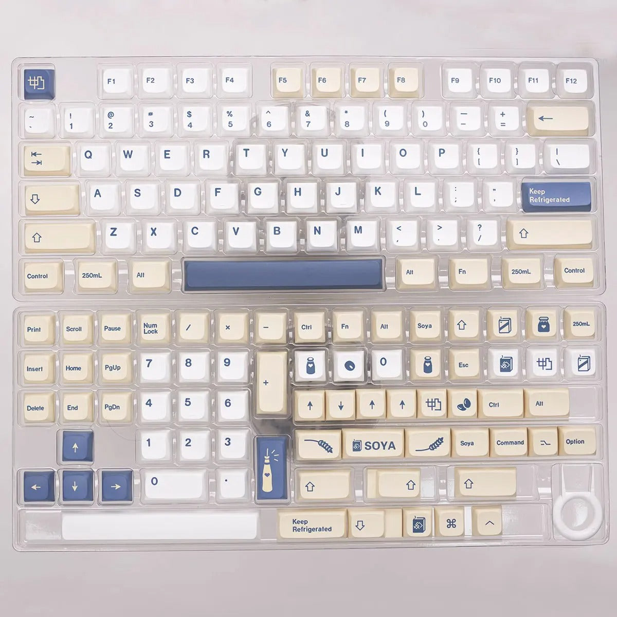 Soy Milk Colored Keycaps For Mechanical Keyboard With 144 Keys