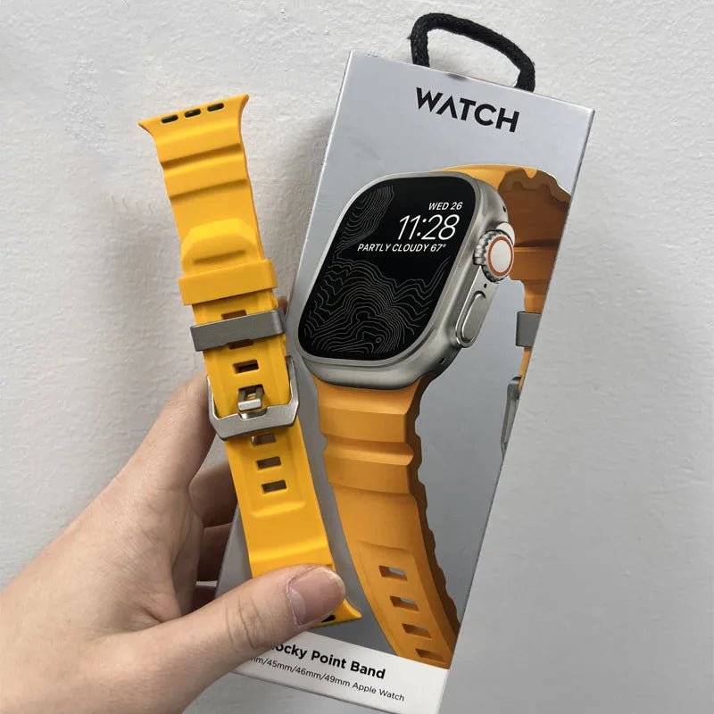 Silicone Strap Sports Bracelet Band for Apple Watch 1-2-3-4-5-6-7-8-9-10