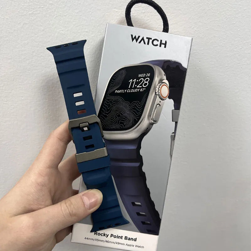 Silicone Strap Sports Bracelet Band for Apple Watch 1-2-3-4-5-6-7-8-9-10