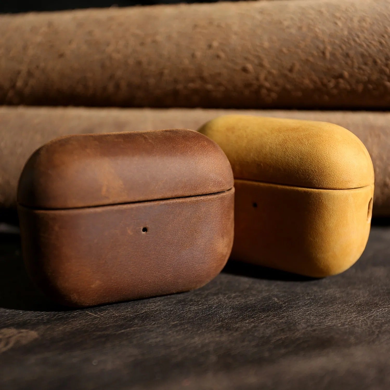 Crazy Horse Genuine Leather Case For Airpods 3 and 4 Handmade Protective shell