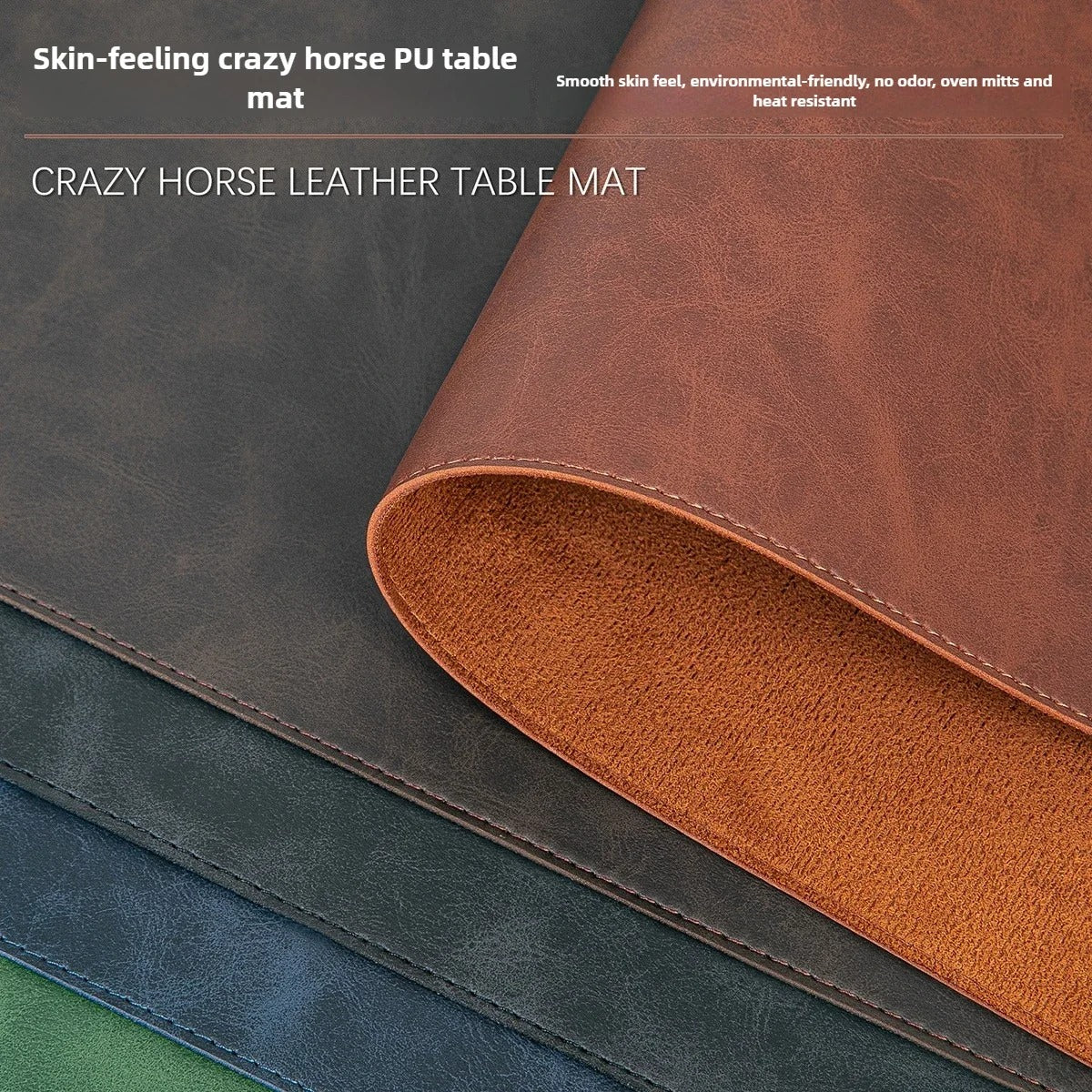 Waterproof Mouse Pad Protective Cover, Non-slip, Easy To Clean, Crazy Horse Leather
