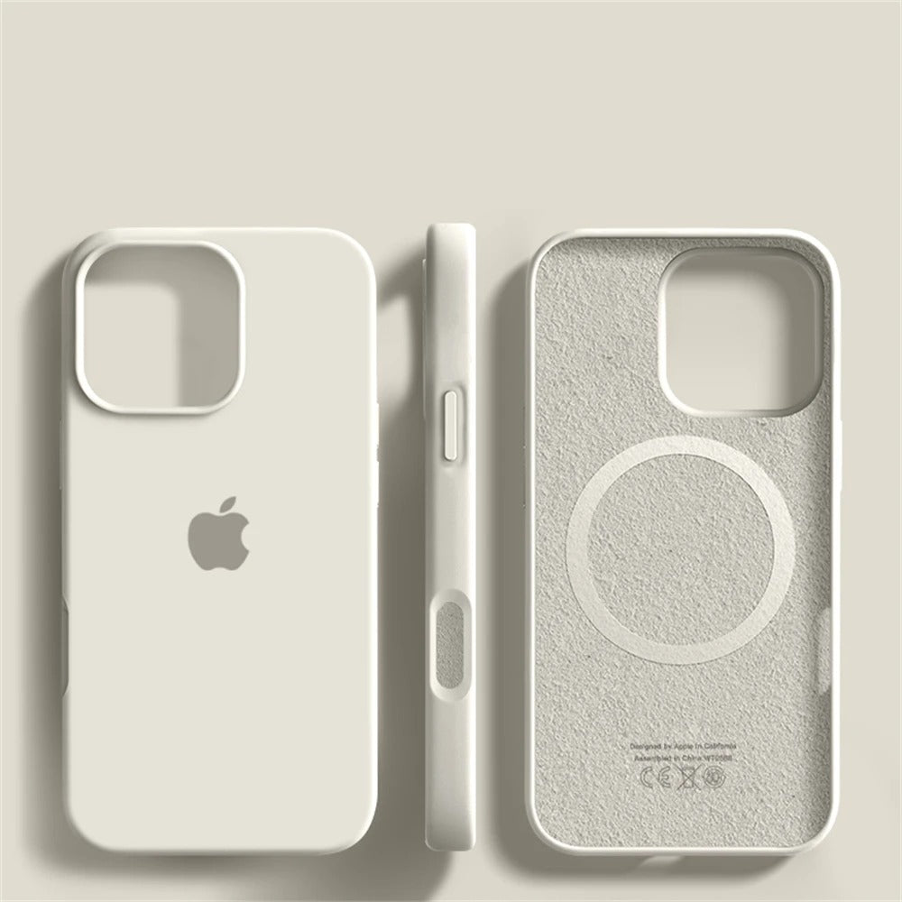 Geunine Silicon Cases for iPhone 15 Series Compatible with Wireless Charging with Strong Magnet