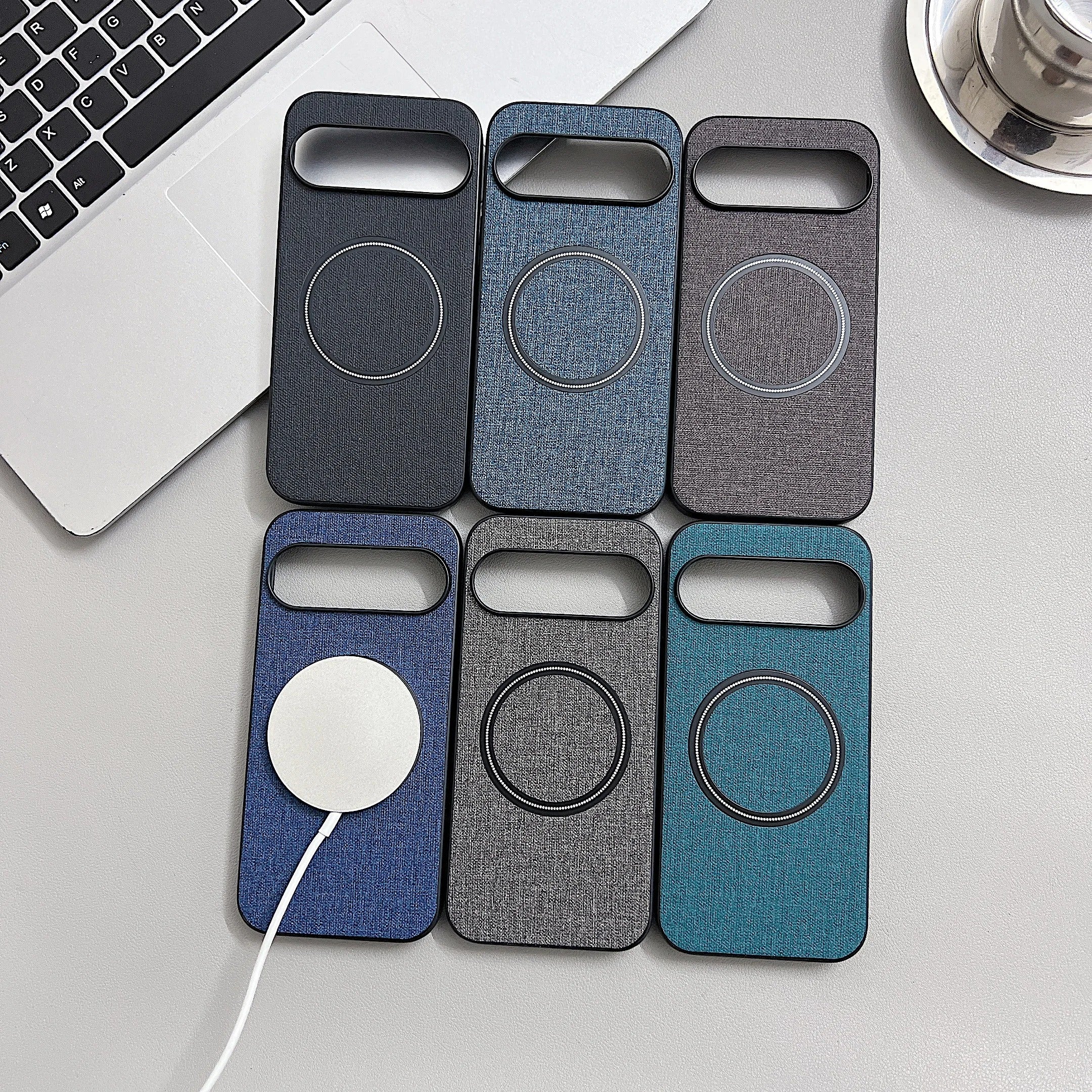 Cloth Fiber Textured Case with Magsafe Magnet for Google Pixel 9 +