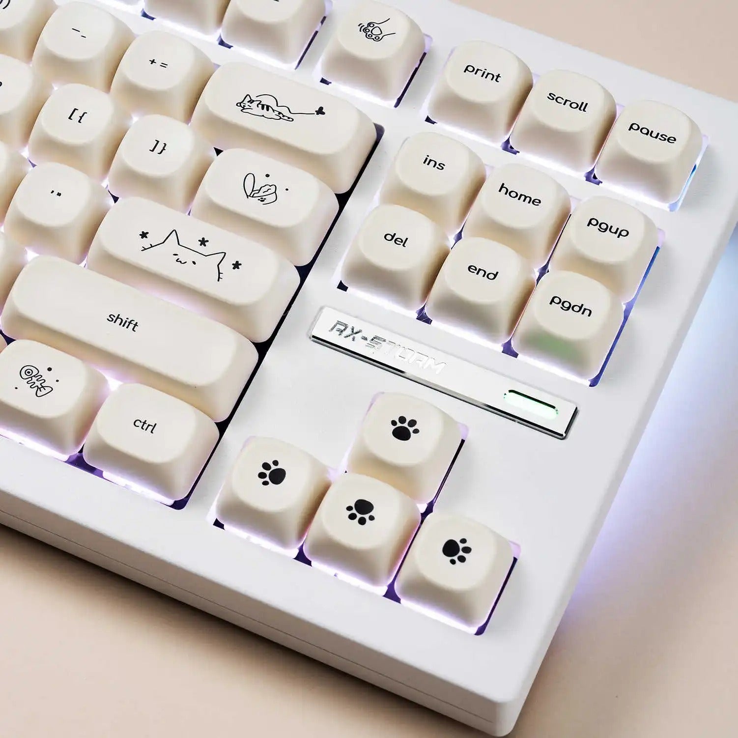 Cute Cat Keycaps For Mechanical Keyboard With 124 Keys