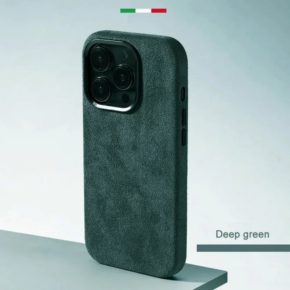 Italian Suede Leather Case for iPhone 14 Series