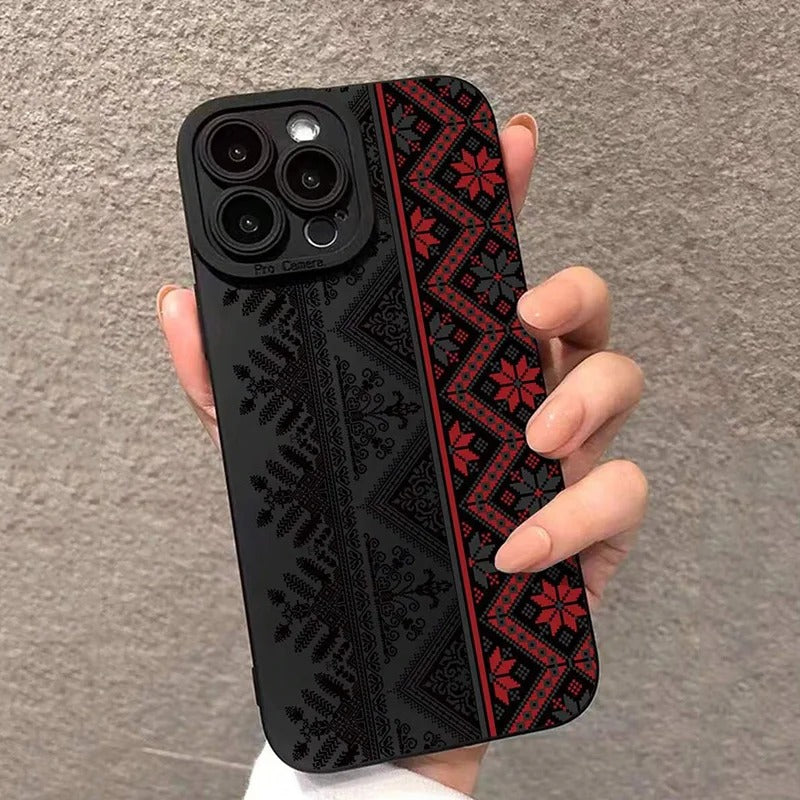 Vintage Totem Painting with Shockproof Material Case for iPhone 15 Series