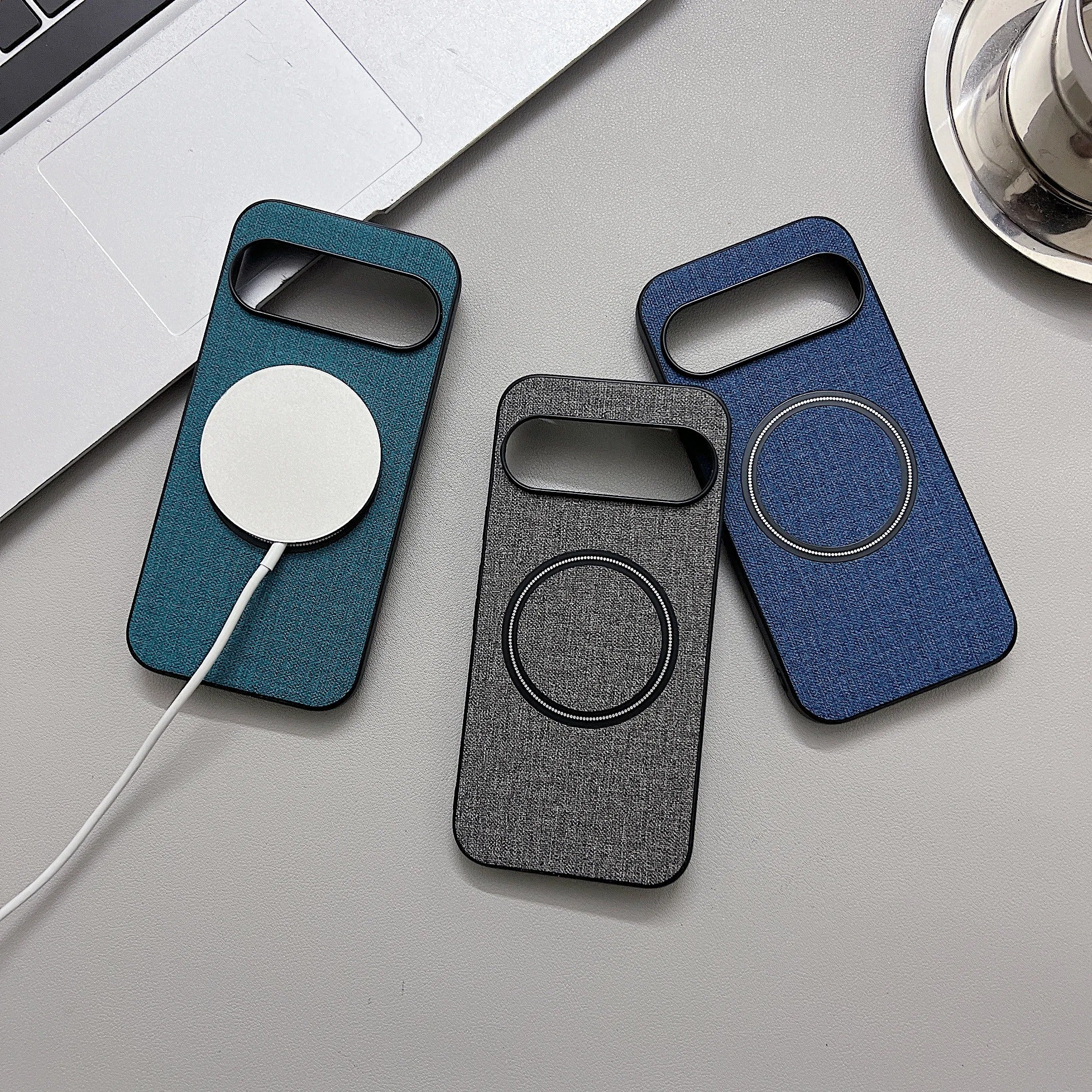 Cloth Fiber Textured Case with Magsafe Magnet for Google Pixel 9 +