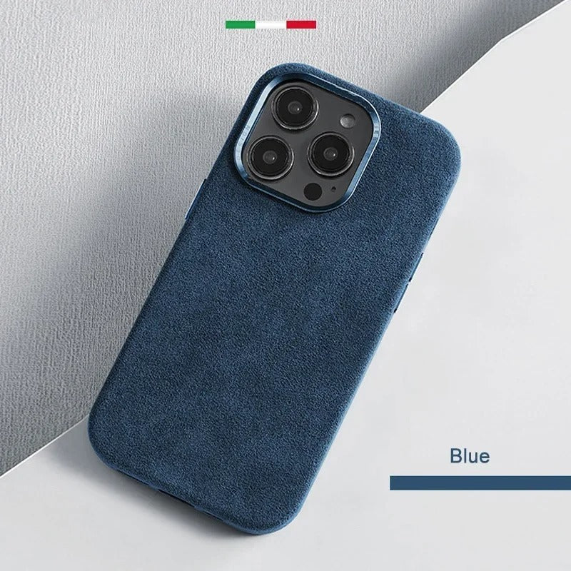 Italian Suede Leather Case for iPhone 14 Series
